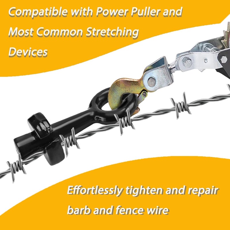 JAMCARI Barbed Wire Pullers - Wire Gripper for Barb Wire S1611000 Steel Wire Grip Line, Fence Stretcher Tool, Effortlessly Tighten and Repair Barb and Fence Wire, Steel Metal, Black - Image 3